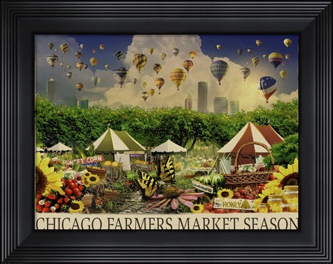 Framed Chicago Farmers Market Print