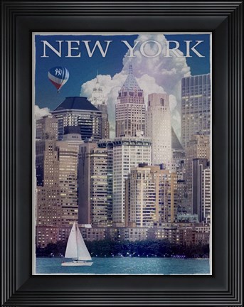 Framed New York Manhattan River Front Print