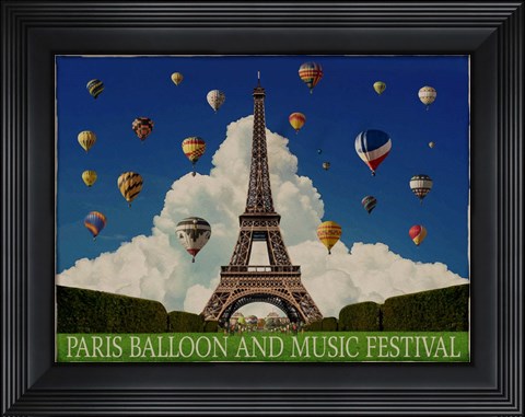 Framed Paris Balloon Music Fest Print