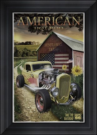 Framed Hot Rod Sunflower Print