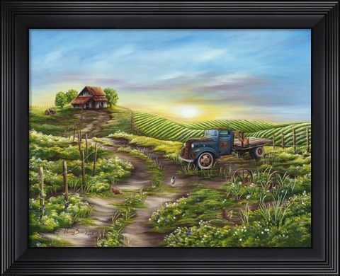 Framed Morning Glory Print