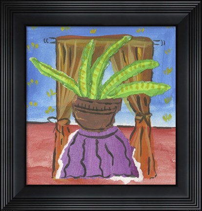 Framed Potted Succulent Plant Print