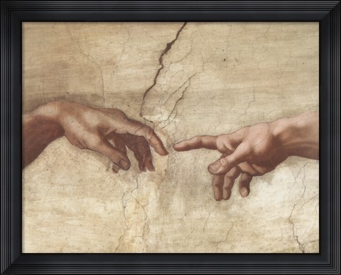 Framed Creation of Adam (Detail) Print
