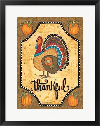 Framed Thankful Turkey Print
