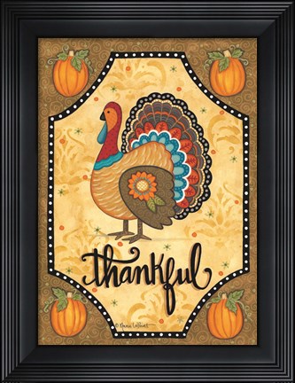 Framed Thankful Turkey Print