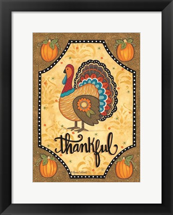 Framed Thankful Turkey Print