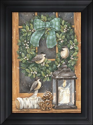 Framed Winter Wreath Print