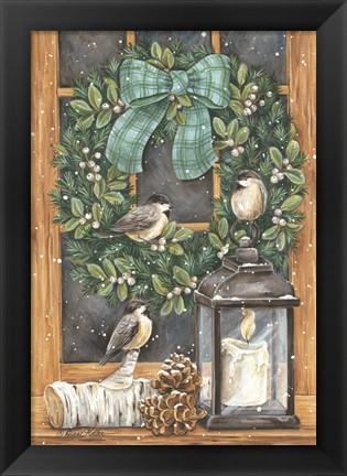 Framed Winter Wreath Print