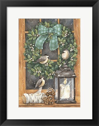 Framed Winter Wreath Print