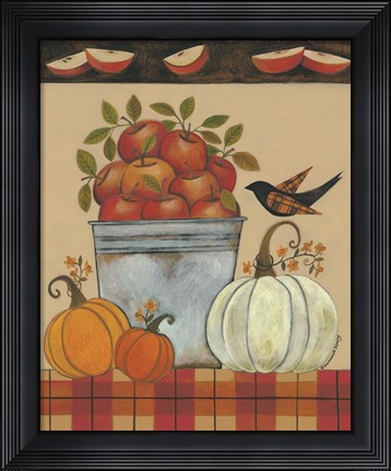 Framed Tin Bucket of Apples Print