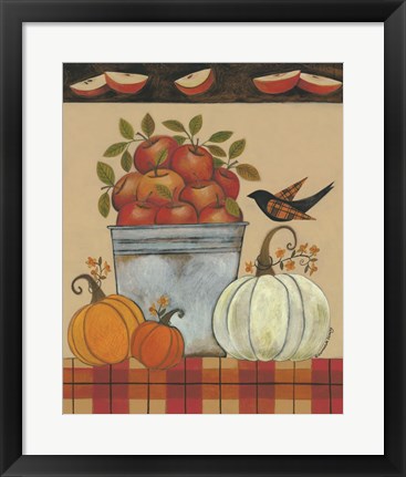 Framed Tin Bucket of Apples Print