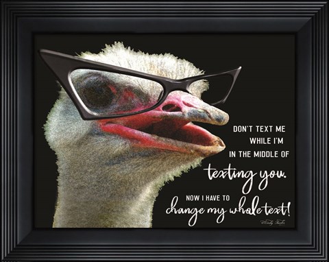 Framed Ostrich Don&#39;t Text Me Print