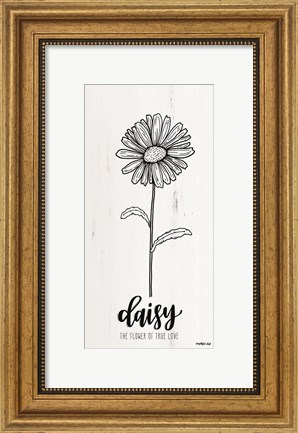 Framed Daisy - the Flower of True Love Print