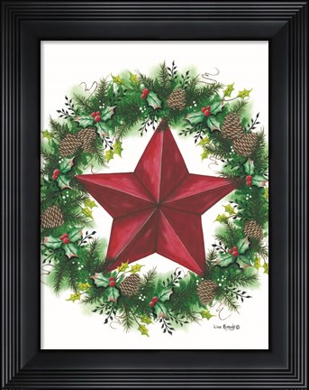 Framed Christmas Wreath Print