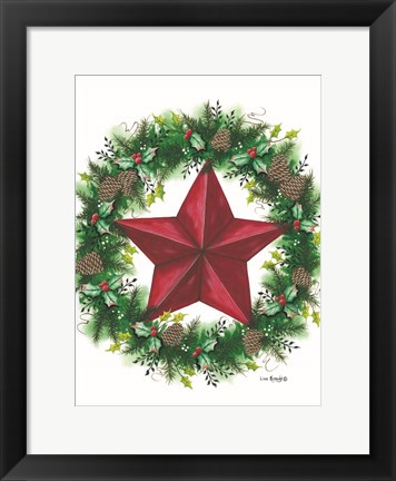 Framed Christmas Wreath Print