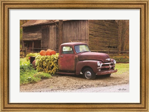 Framed Fall Pumpkin Truck Print