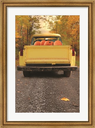 Framed Yellow Pumpkin Hauler Print