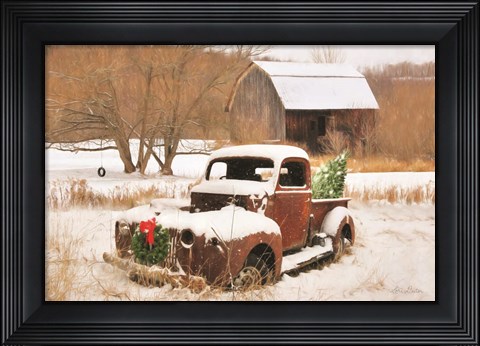 Framed Christmas Lawn Ornament Print