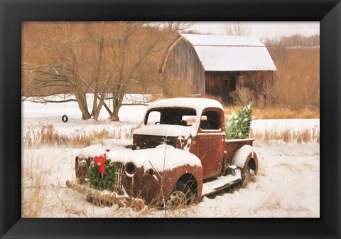 Framed Christmas Lawn Ornament Print