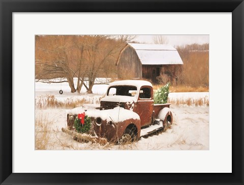 Framed Christmas Lawn Ornament Print