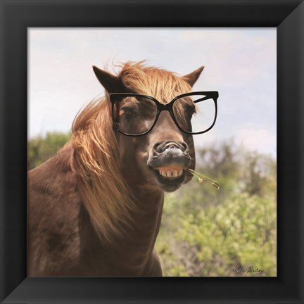 Framed Say Cheese Horse Print