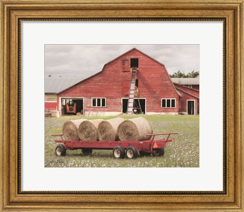 Framed Clayton Hay Wagon Print