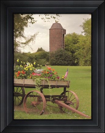 Framed Clayton Flower Wagon Print