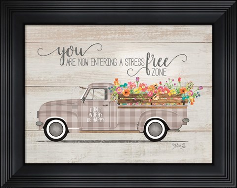 Framed Be Happy Vintage Truck Print