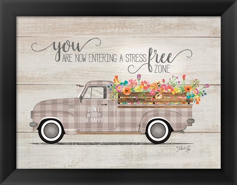 Framed Be Happy Vintage Truck Print