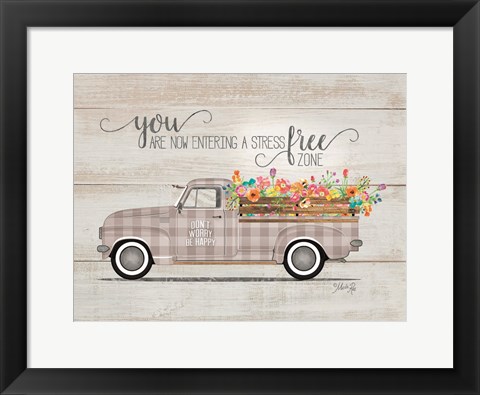 Framed Be Happy Vintage Truck Print